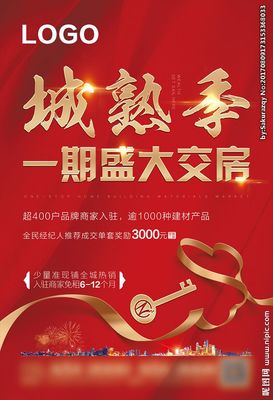 房地產商業住宅交房海報